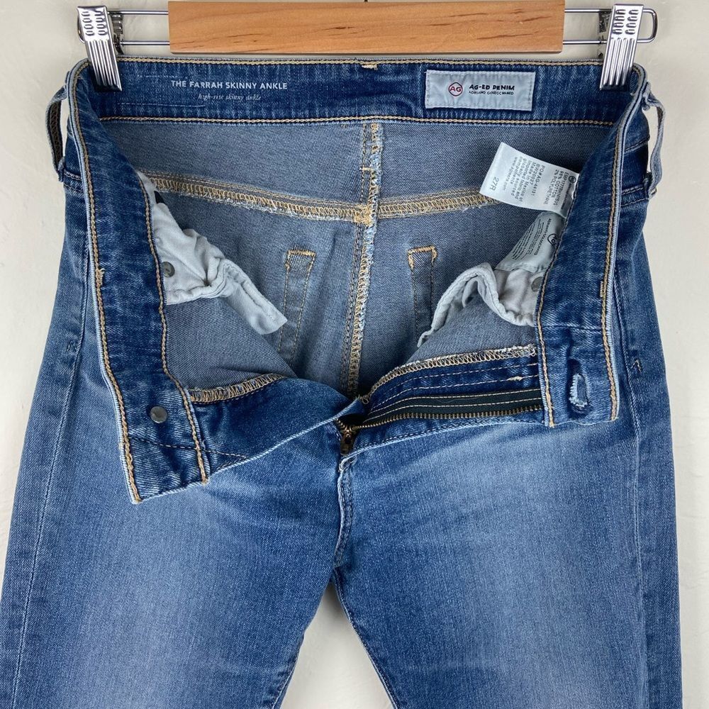 AG ‘The Farrah’ High-Rise Skinny Ankle Frayed Hem Jeans - Picture 8 of 8